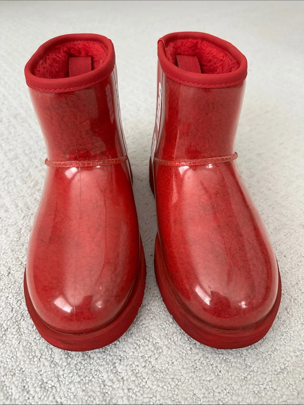 UGG Red Glossy Women’s/Kid’s Shearling Rain Boots